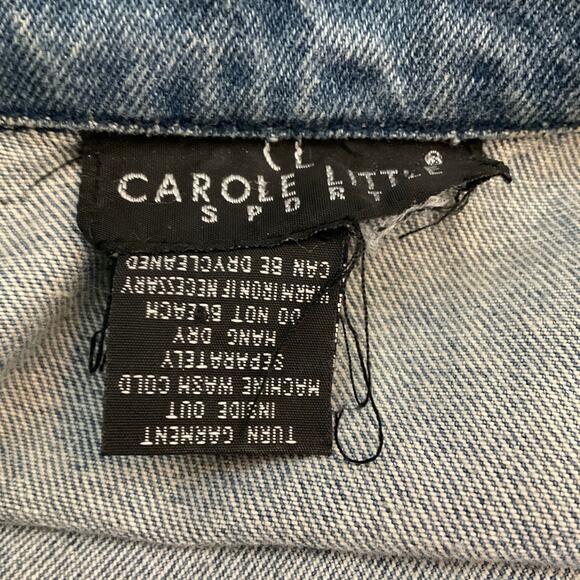 Vintage Carole Little Embroidered 90s Denim Jacket blazer embellished chambray - Picture 2 of 15